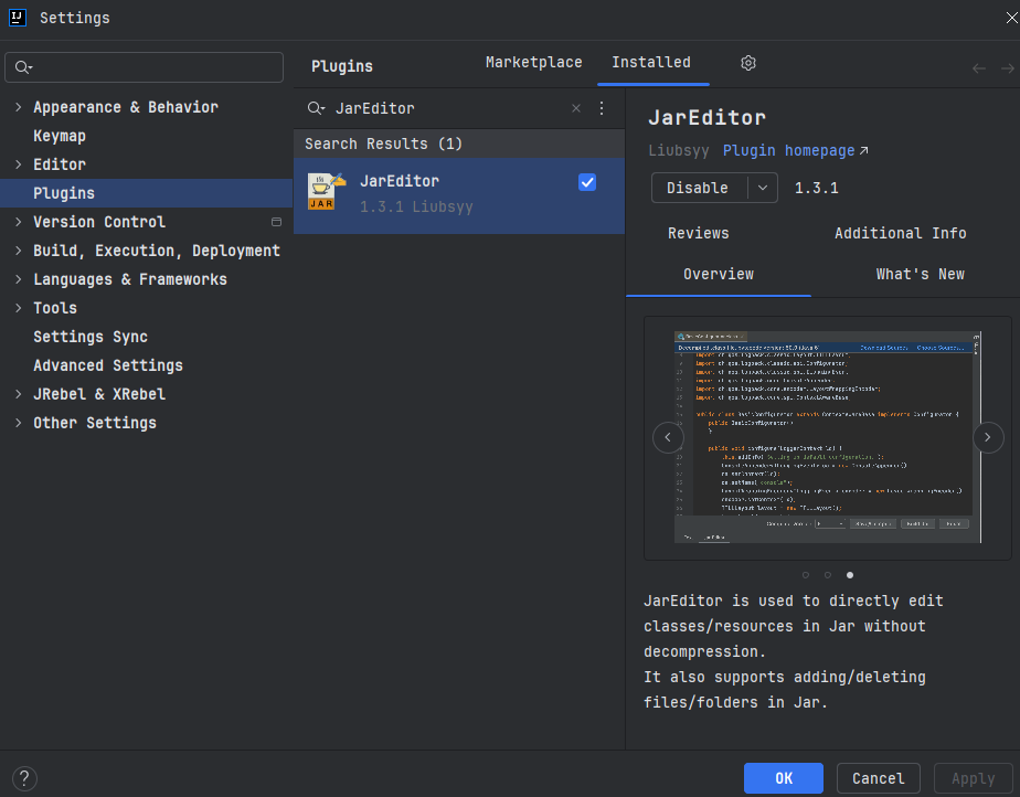 一款无需解压直接编辑修改jar包内文件的IDEA插件[JarEditor]
