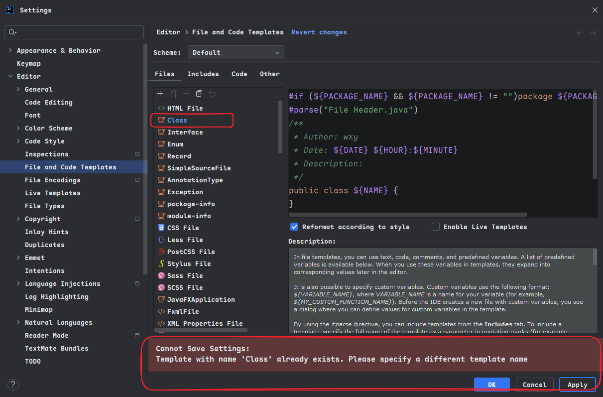 IDEA 出现重复代码模板无法修改