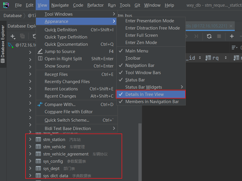 DataGrip 显示表注释